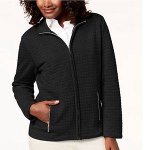 Karen Scott sport black Fall zipper coat.